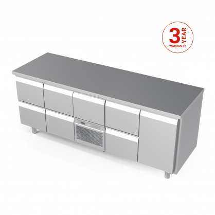 Kühltisch mit 7 Schubladen und 1 Tür, –5 ... +8 °C